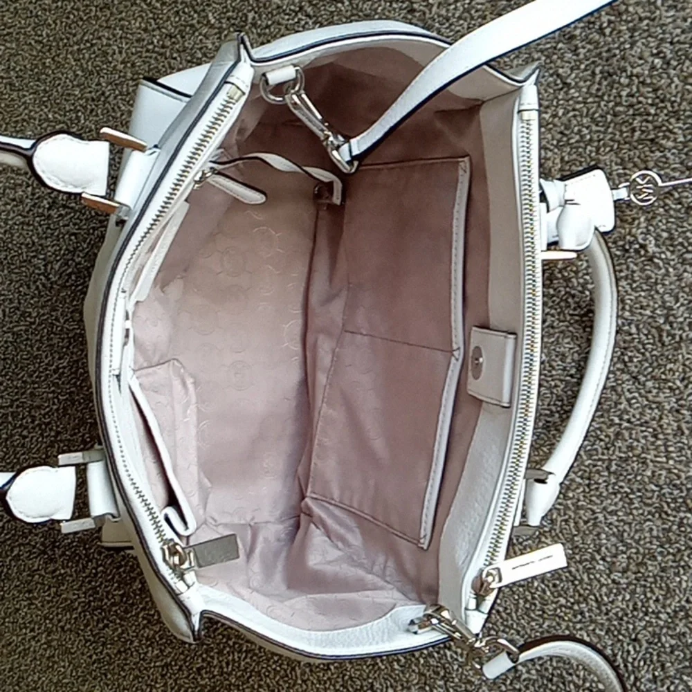 Michael Michael Kors White Leather Audrey Satchel